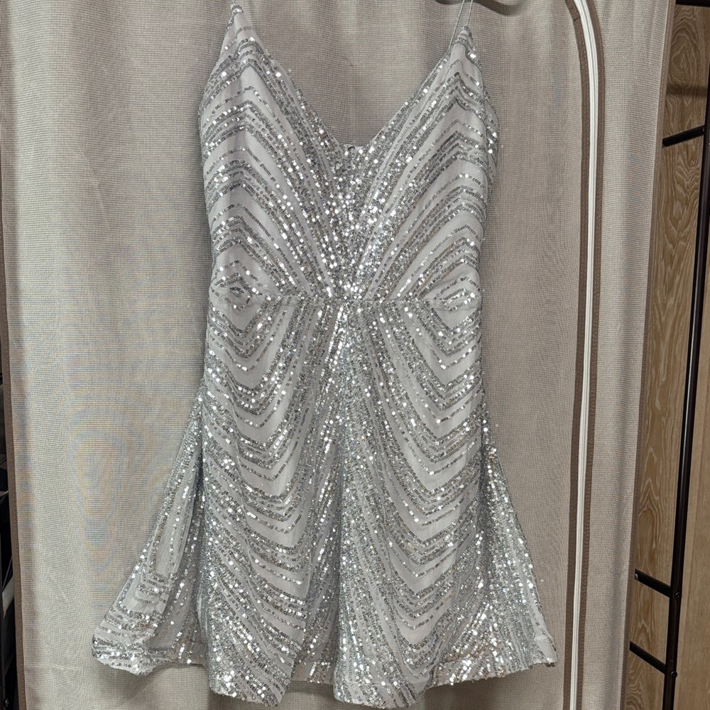 Silver Sequin Women's Dress